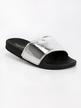 Black/silver rubber slippers