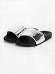 Black/silver rubber slippers