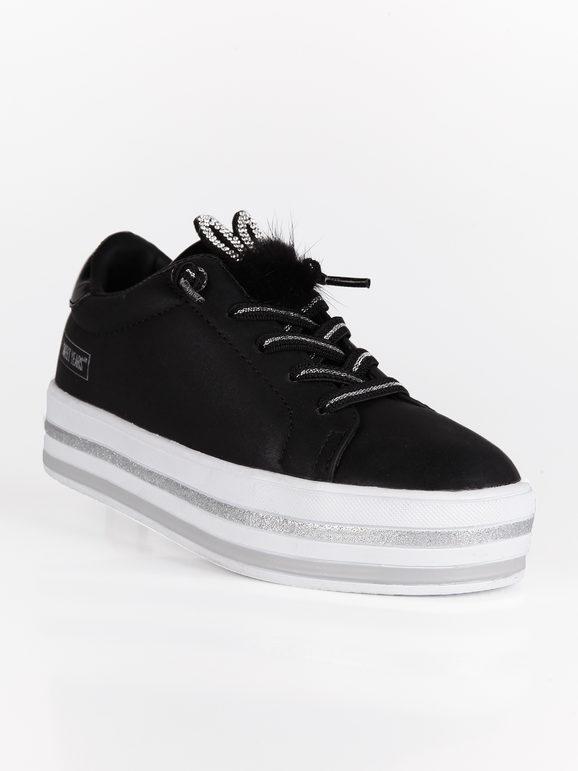 Black sneakers with platform