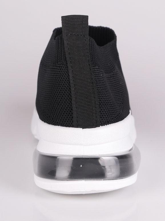 Black sneakers without laces