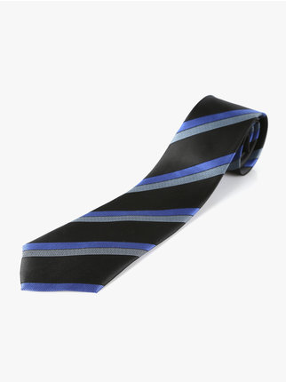Black striped men's tie