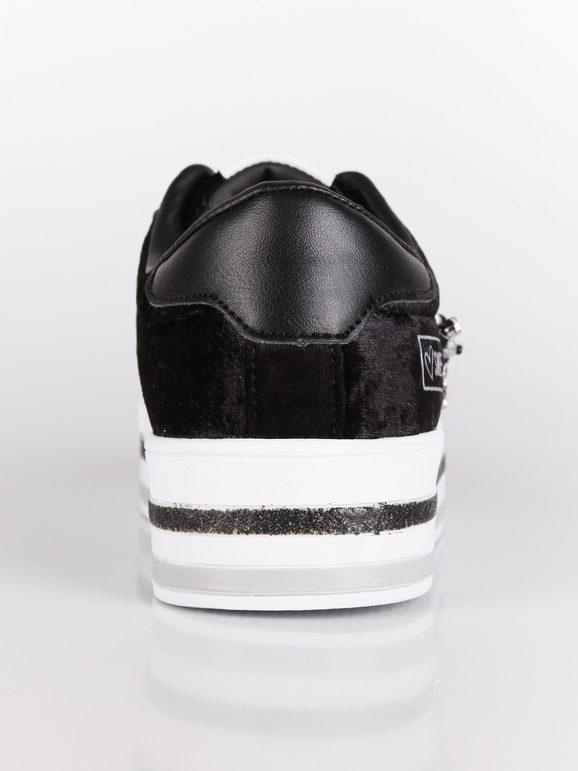 Black velvet sneakers