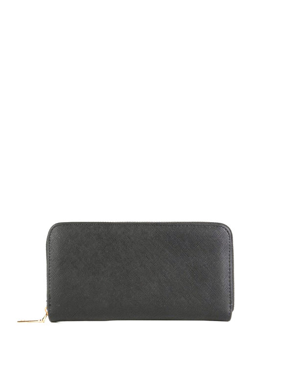 Black wallet with zip