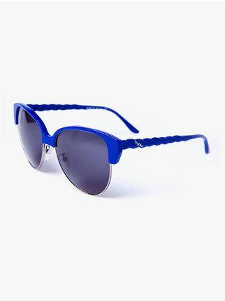 Blaue Clubmaster Sonnenbrille
