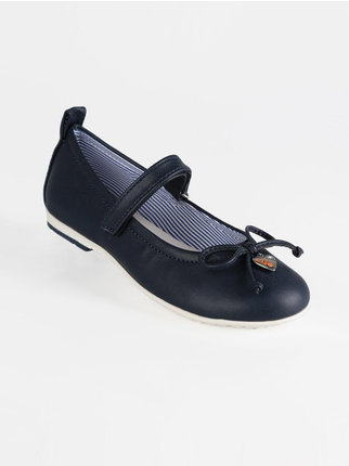 Blue ballet flats with bow