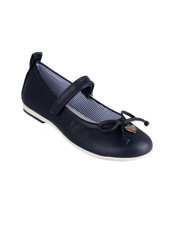 Blue ballet flats with bow