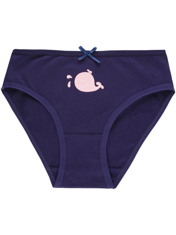 Blue girl's briefs with design