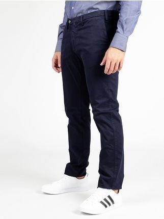 Blue regular-fir cotton trousers