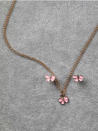 Blumen-Halsketten- und Ohrringe-Set für Mädchen