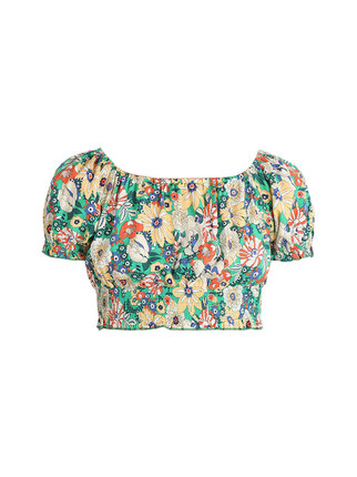 Blusa cropped floreale donna