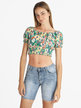 Blusa cropped floreale donna