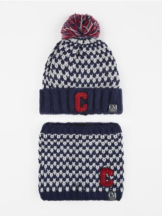 Boy cap + neck warmer set