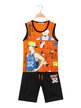 Boy's 2-piece sleeveless suit with prints