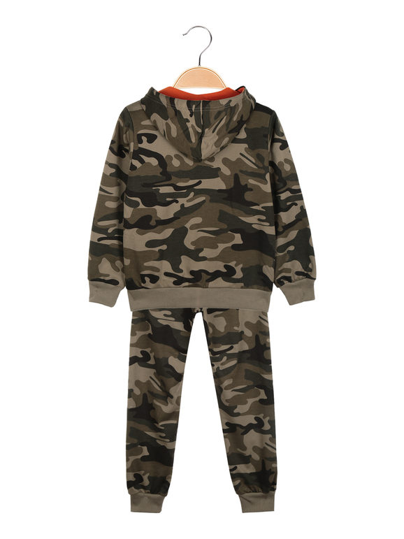 Boys 3 Piece Camouflage Print Suit