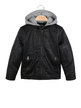 Boy's faux leather jacket with hood