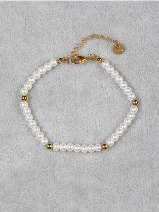 Bracelet femme en acier avec perles
