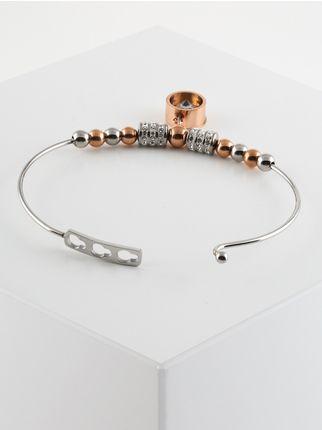 Bracelet rigide avec pendentif rond et strass