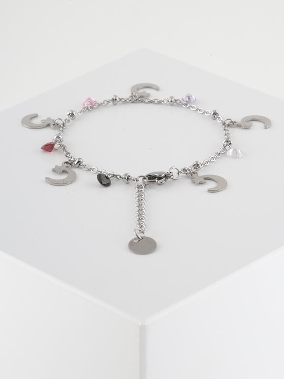Bracelet with colored stones and bezels