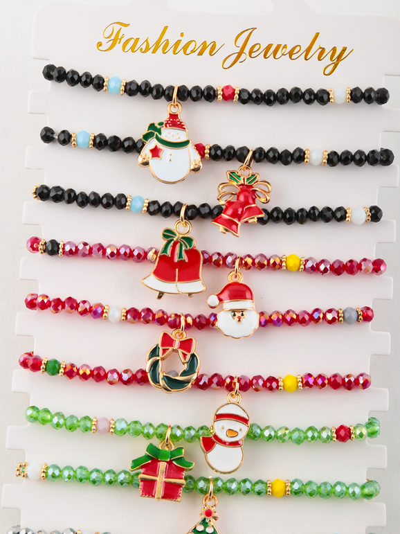 Bracelets avec perles colorées. Paquet de 12