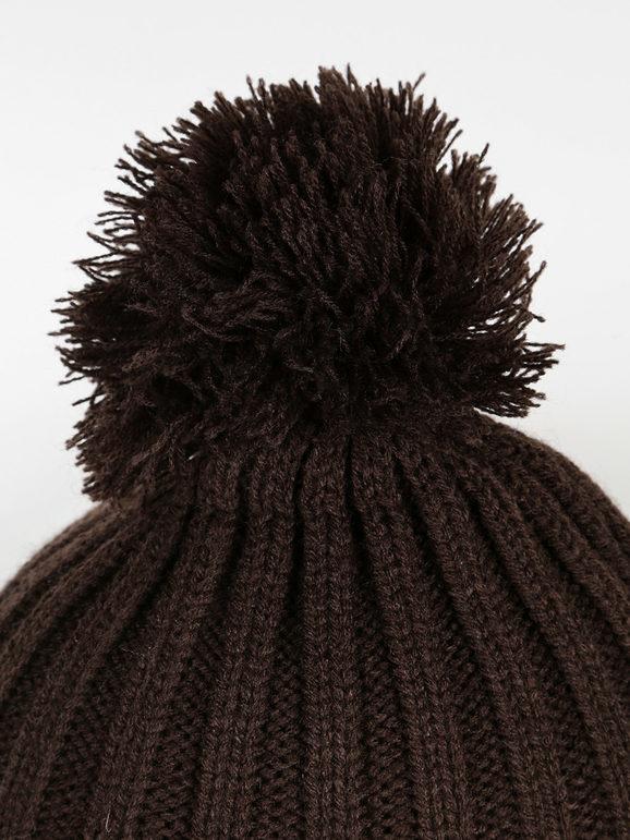 Braided hat with pompom