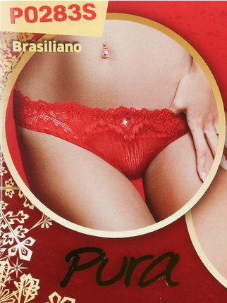 Brésilien en dentelle rouge