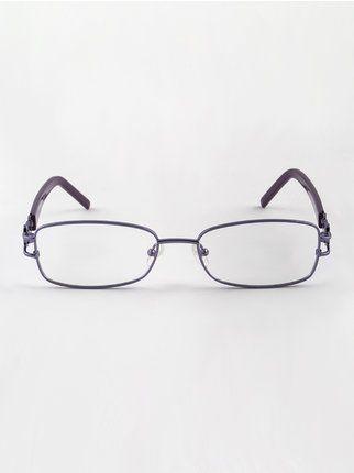 Brille mit transparenten Gläsern und Strasssteinen