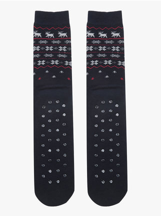 Calcetines antideslizantes navideños para hombre