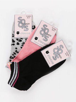 Calcetines cortos de algodón para mujer