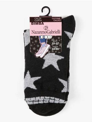 Calcetines cortos para bebé niña de cálido algodón con estrellas