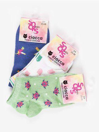 Calcetines cortos para niñas  Pack de 3 pares