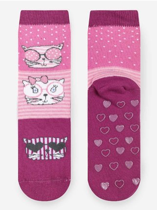 Calcetines de gato antideslizantes para niñas