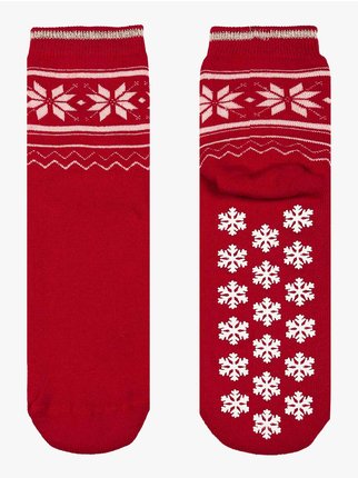 Calcetines navideños antideslizantes para mujer