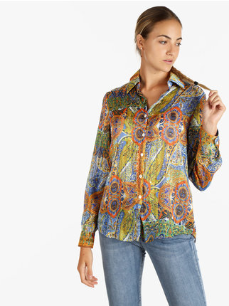 Camicia da donna con stampa multicolor