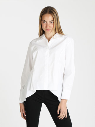 Camicia donna asimmetrica in cotone