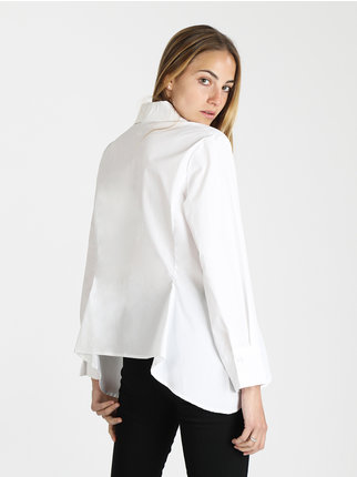 Camicia donna asimmetrica in cotone