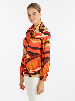 Camicia donna con stampa multicolor