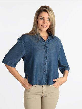 Camicia donna effetto jeans