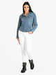 Camicia donna in jeans con borchie