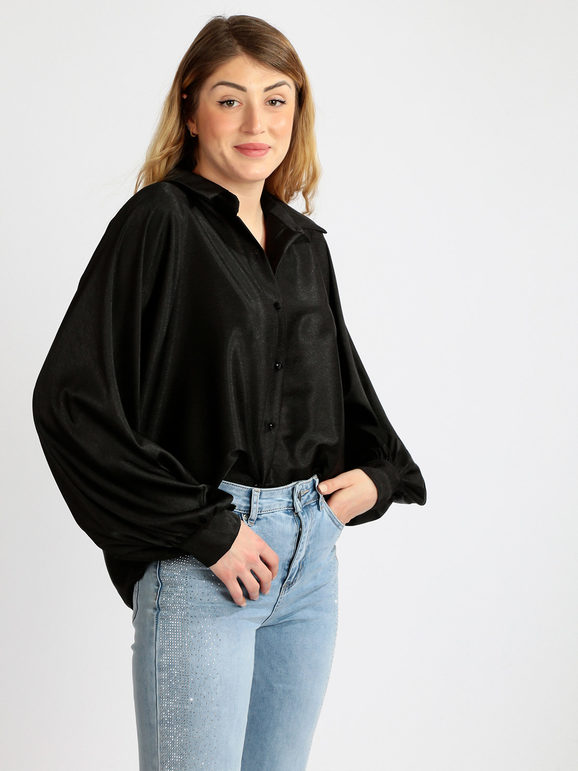 Camicia donna oversize con maniche a pipistrello