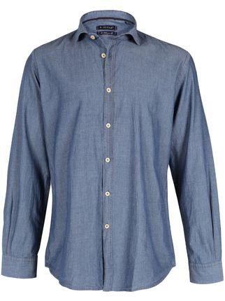 Camicia in cotone blu denim