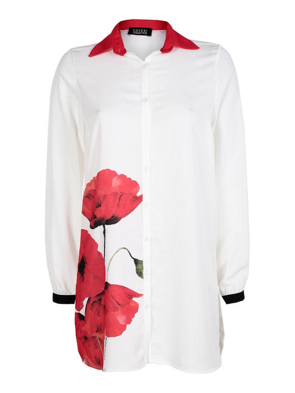 Camicia lunga con fiore