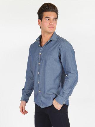 Camisa de algodón azul denim