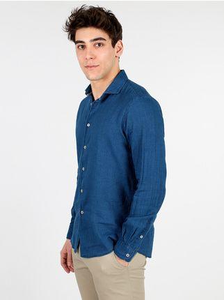 Camisa de algodón azul