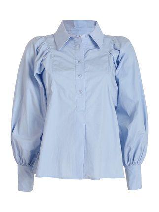 Camisa de mujer de algodón con mangas globo