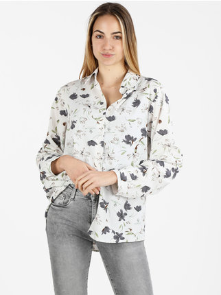 Camisa floral de manga larga para mujer