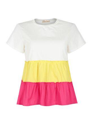 Camiseta ancha de mujer en bloques de colores