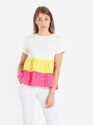 Camiseta ancha de mujer en bloques de colores