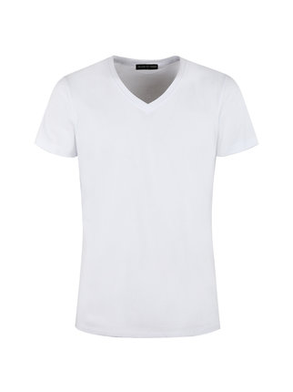 Camiseta de hombre de algodón con cuello de pico