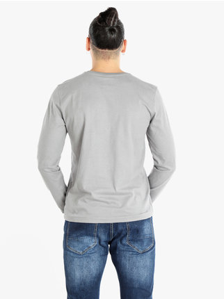 Camiseta de hombre de manga larga y cuello redondo