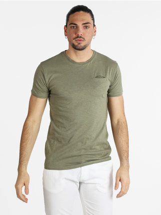 Camiseta de manga corta de algodón con bolsillo para hombre